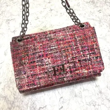 ESCADA 에스카다 트위드 체인 숄더백 2WAY 사양 핑크 계열
