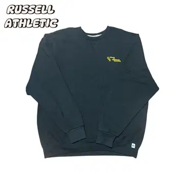 러셀 RUSSELL XXL(XL 상당) 자수 로고 맨투맨 블랙 구제 의류