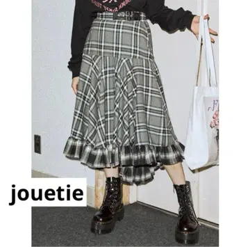 jouetie 쥬에티 크레이지 패턴 프릴 스커트 그레이