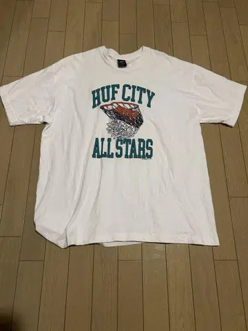 [레어 디자인] HUF CITY ALL STARS T셔츠 화이트 XL