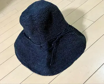 [ ~9/말 ] 헬렌 카민스키 라피아 햇 블랙 챙 12cm
