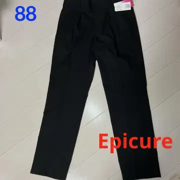 Epicure 에피큐어 남성용 투 턱 테이퍼드 팬츠 블랙 88