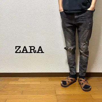 e82 ZARA 자라 스키니 데님 남성용 38 30 블랙