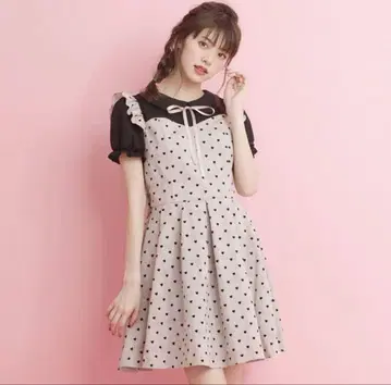하트 무늬 프릴 원피스