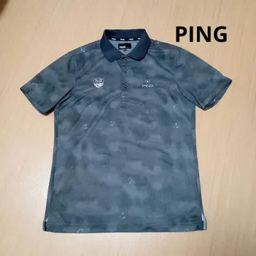 새상품급 PING 남성용 골프웨어 반팔 피케 셔츠 사이즈: M 그레이