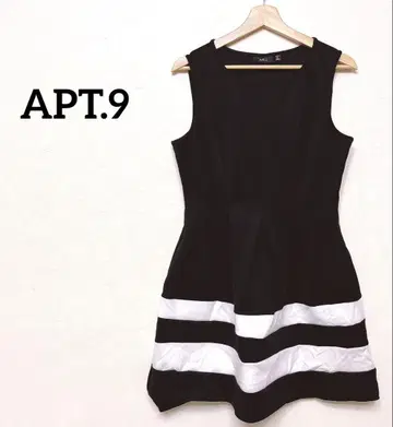 APT.9 슬리브리스 원피스 블랙/화이트 보더 여성용 여름