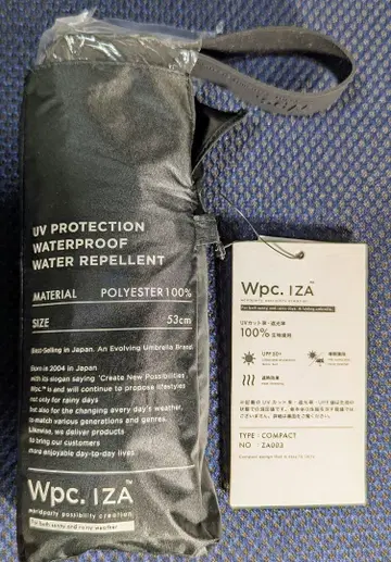 Wpc. 양산 접이식 우산 우천 겸용 IZA 이자 COMPACT 블랙