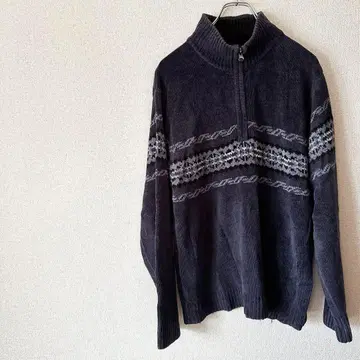 VINTAGE CLUB 다크 그레이 스웨터 M 긴팔 집업