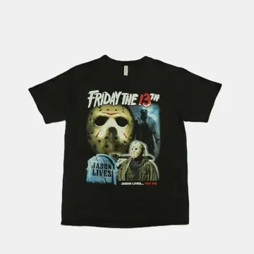 Friday The 13th Black Print T-Shirt L