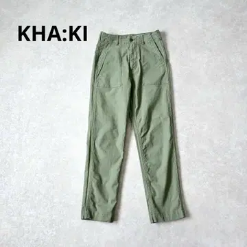 Bshop KHA:KI 카키 백 새틴 스트레치 베이커 팬츠