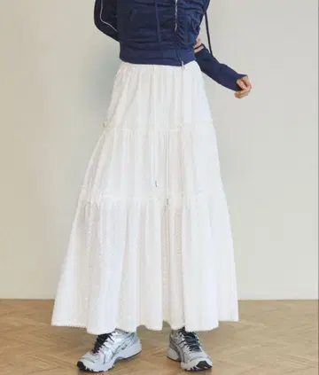 MAISON SPECIAL 믹스 레이스 캉캉 스커트