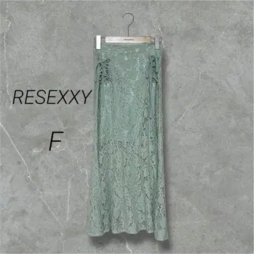 RESEXXY 리젝시 레이스 머메이드 스커트 민트 그린 시어