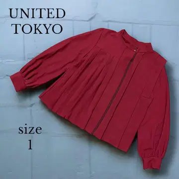 [ UNITED TOKYO ] 아지메 플리츠 블라우스 1 와인 레드