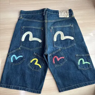 EVISU 2001 메니 포켓 청바지 숏팬츠