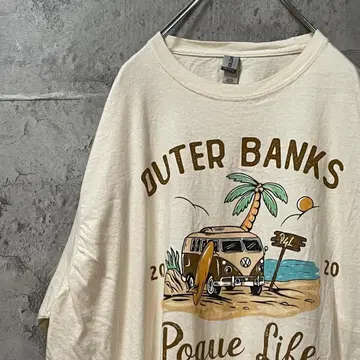 Outer Banks 비치 뱅 프린트 여름 티셔츠