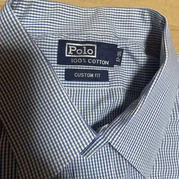 Polo 100% 코튼 체크 셔츠 커스텀 핏 XL