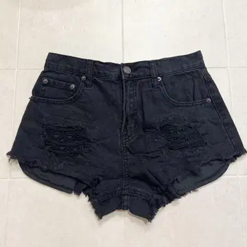 forever21 숏팬츠 데님 청바지 블랙 꽃무늬 미니