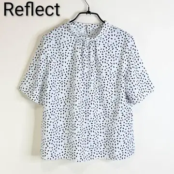 Reflect 코츠키 패턴 스탠드 넥 블라우스