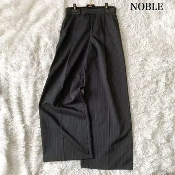 NOBLE 워셔블 스트라이프 트윌 스트레치 슬랙스 팬츠 24년 40