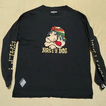 레어 Nasty Dog & 갈피 긴팔 티셔츠 블랙 100장 한정판