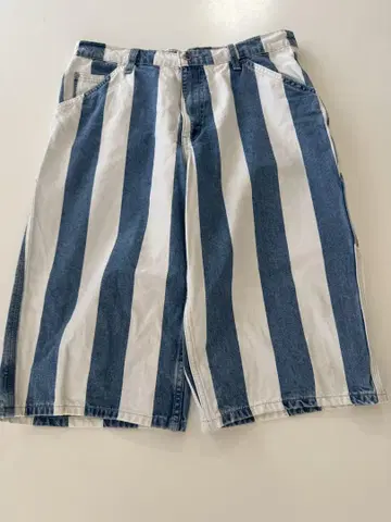 silvertab stripe denim halfpants