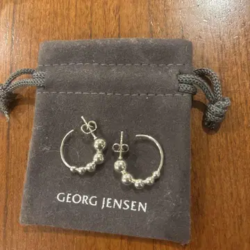 GEORG JENSEN 볼 디자인 후프 귀걸이 약 2.5cm