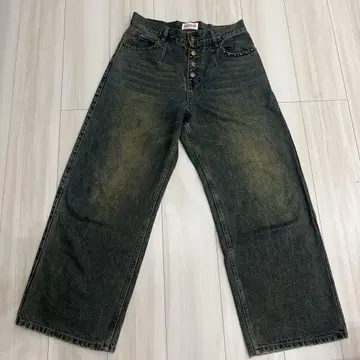 BADWAY Studs straight denim pants