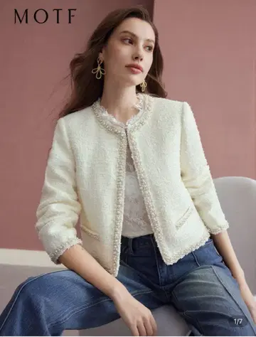 MOTF 아이보리 노카라 재킷