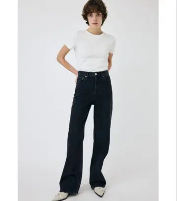 MOUSSY HW 90S BLK STRAIGHT