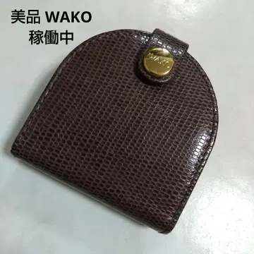 새상품급 WAKO 긴자와코 휴대용 시계 트래블 지갑 작동 중 가죽 케이스