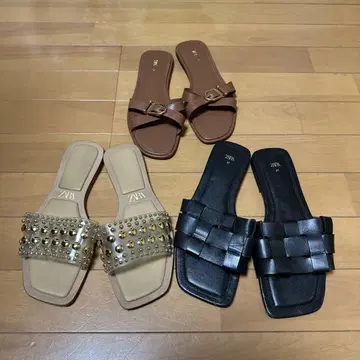 ZARA 37 23.5 플랫 샌들 3세트