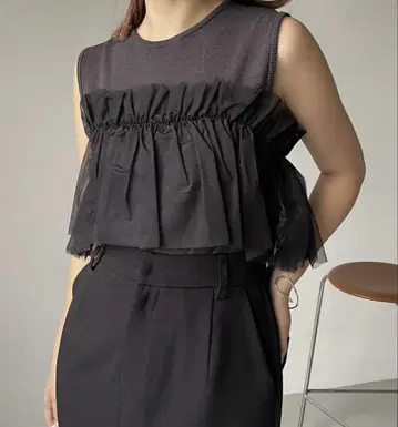 [ CAPRICIEUX LE'MAGE ] 베어 튤 도킹 니트