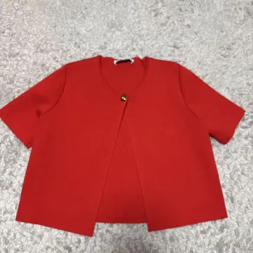 ZARA 반팔 가디건 레드