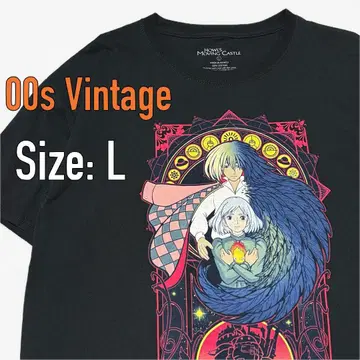 공식 스튜디오 지브리 하울의 움직이는 성 00s 빈티지 티셔츠 L 사이즈