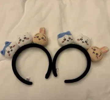 치이카와 파크 봉제 인형 머리띠 2개 세트 하치와레 토끼