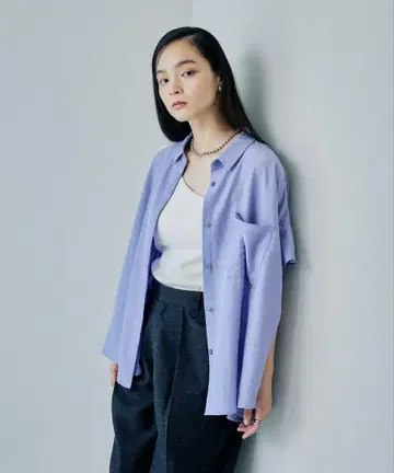 [새상품급] 사라키레 5분 소매 판초 셔츠