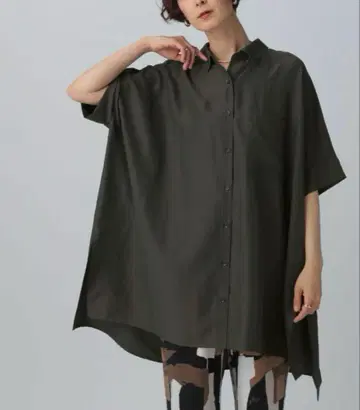 사라키레 판초 튜닉 SS 차콜 블랙