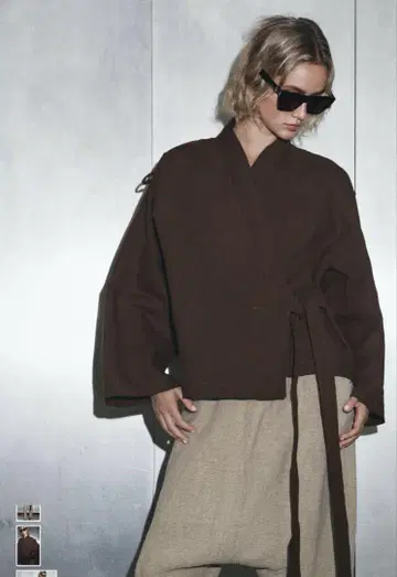 새상품 ZARA 린넨 기모노 자켓