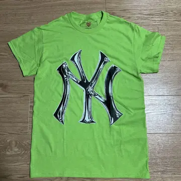 NY 로고 형광 그린 티셔츠 S