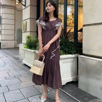 Cutwork Embroidery Angel Sleeve Dress