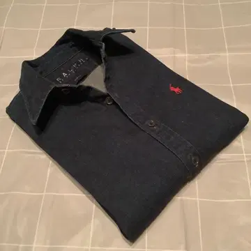 Ralph Lauren 인디고 반팔 셔츠 슬림핏