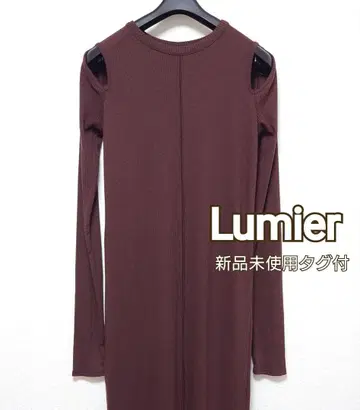 Lumier 택 포함 새상품 컷 아웃 리브 롱 슬리브 원피스