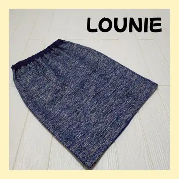LOUNIE 블루 계열 혼합색 타이트 스커트
