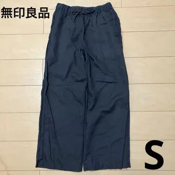 무인양품 S 린넨 와이드 팬츠