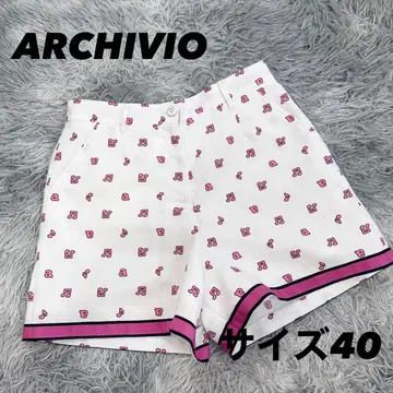 컨디션 최상 아르치비오 숏팬츠 하프 팬츠 음표 화이트 스트레치