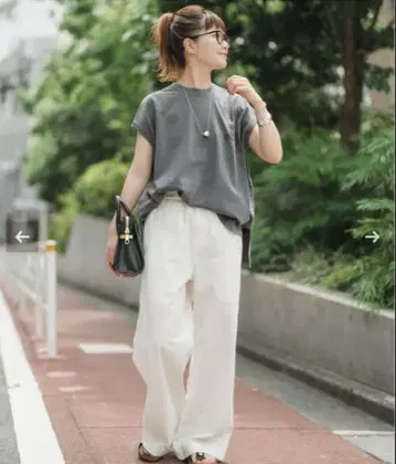 새상품 미사용 Spick and Span 개더 치노 화이트 38