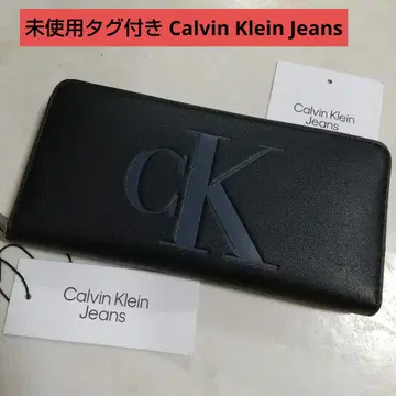 미사용 택 포함 Calvin Klein Jeans 라운드 지퍼 장지갑