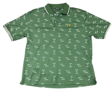 [미사용 새상품] Lyle&Scott 폴로 셔츠 그린 올 패턴 로고 레어