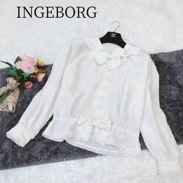 [ INGEBORG/잉게보르그 ] 긴팔 블라우스 리본 프릴 핑크하우스