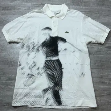 LACOSTE 르네 포토 프린트 라코스테 테니스 피케 셔츠 반팔 FR4